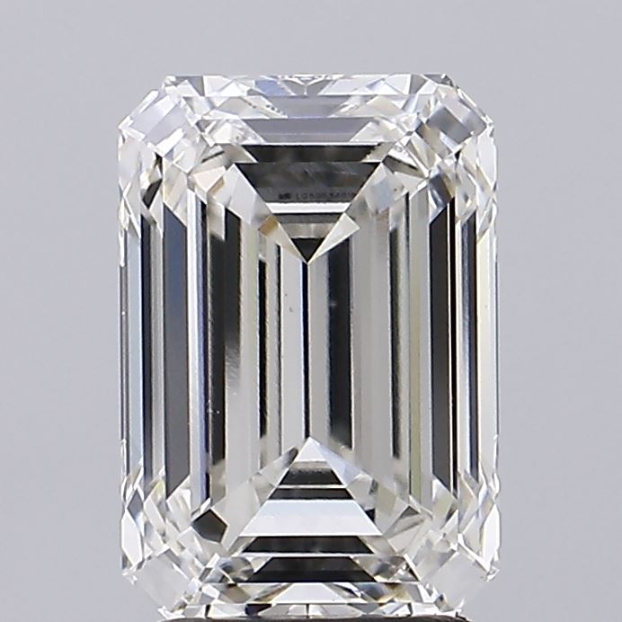 Actual 3.22 carat H Emerald lab-grown diamond