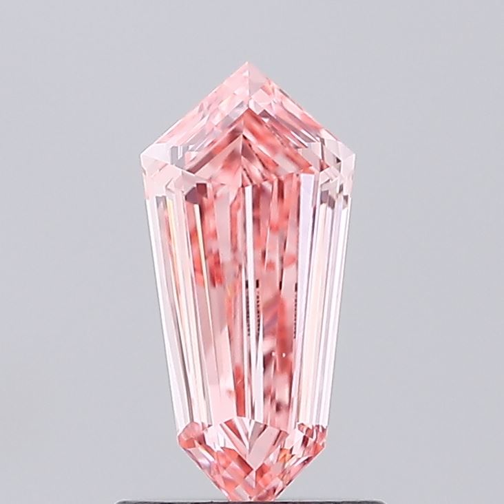 0.83 ct Shield lab grown diamond Fancy Vivid Pink VS1