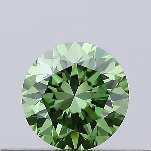 Actual 0.25 carat Fancy Vivid Green Round lab-grown diamond