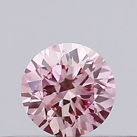 Actual 0.17 carat Intense Pink Round lab-grown diamond