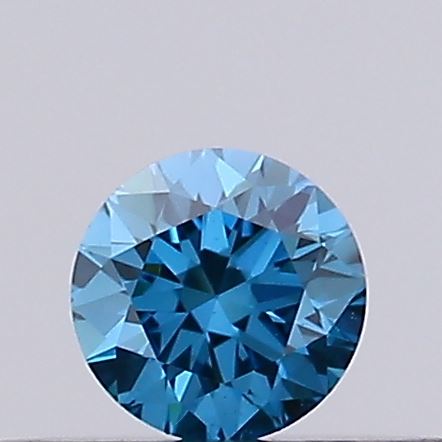 Actual 0.16 carat Vivid Blue Round lab-grown diamond