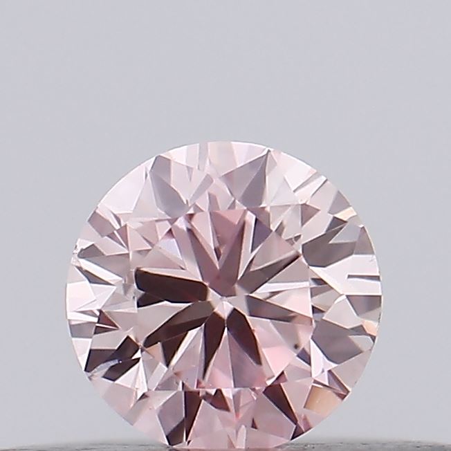 Actual 0.16 carat Intense Pink Round lab-grown diamond