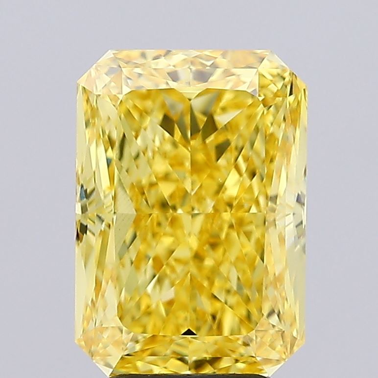 4.72 ct Radiant lab grown diamond Fancy Vivid Yellow VS1