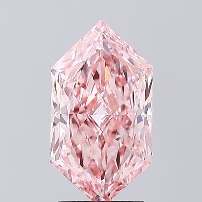 2.11 ct Hexagonal lab grown diamond Fancy Vivid Pink VVS2