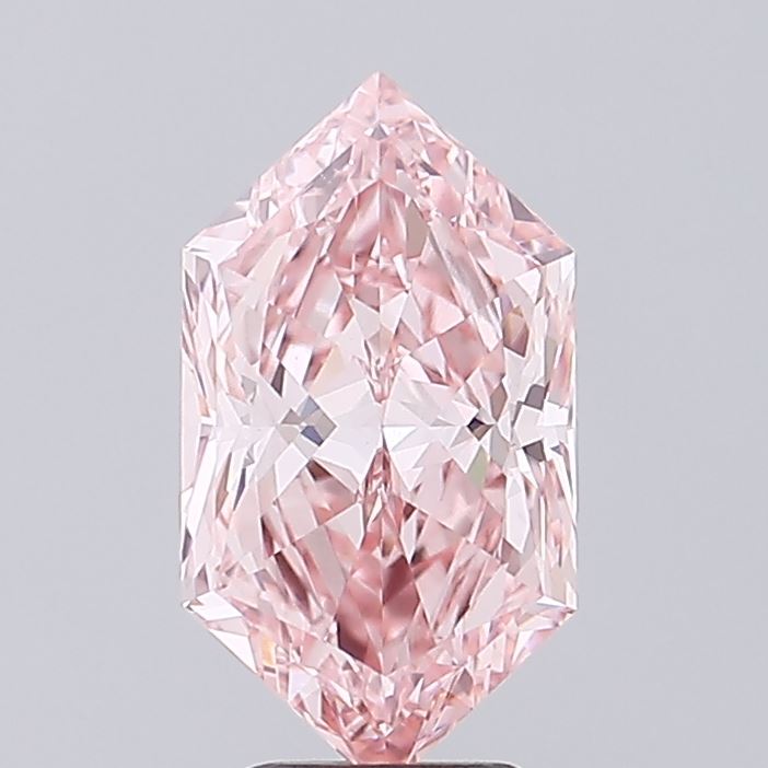 3.08 ct Hexagonal lab grown diamond Fancy Vivid Pink VVS2