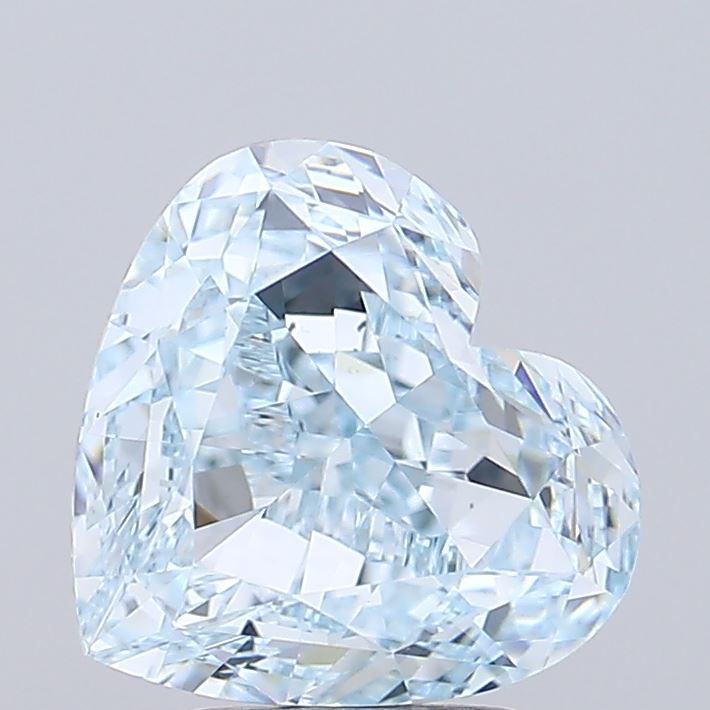 4.82 ct Heart lab grown diamond Fancy Green VVS2