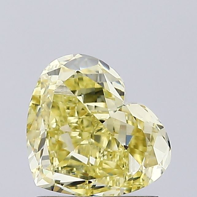 0.99 ct Heart lab grown diamond Fancy Intense Yellow VVS2