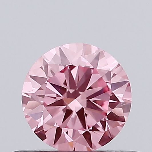 Actual 0.37 carat Vivid Pink Round lab-grown diamond