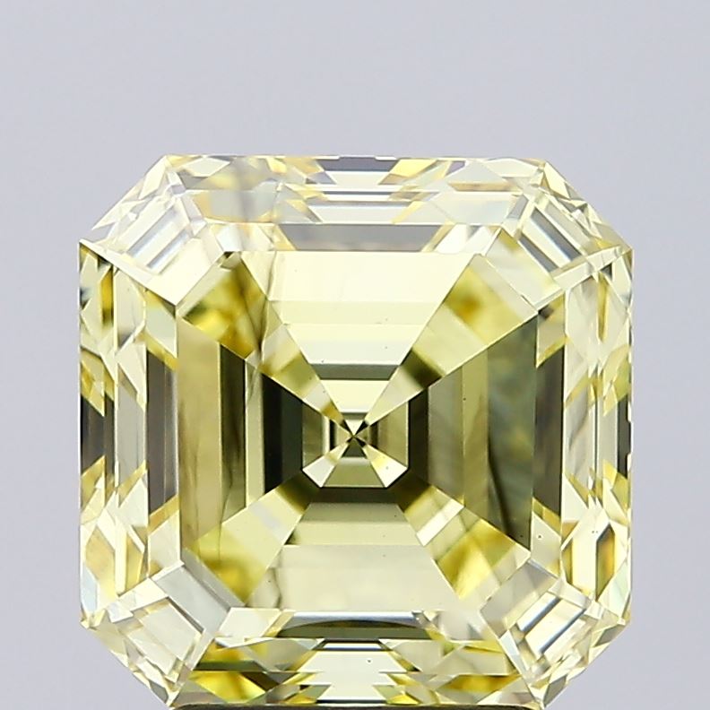 3.52 ct Asscher lab grown diamond Fancy Intense Yellow SI1