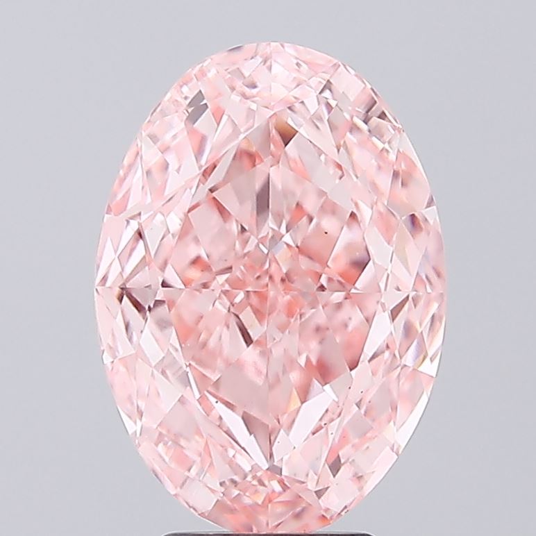 4.99 ct Oval lab grown diamond Fancy Vivid Pink VS1