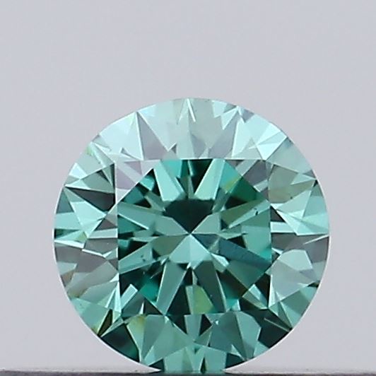 Actual 0.25 carat Fancy Vivid Green Round lab-grown diamond