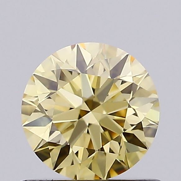 Actual 0.62 carat Yellow Round lab-grown diamond