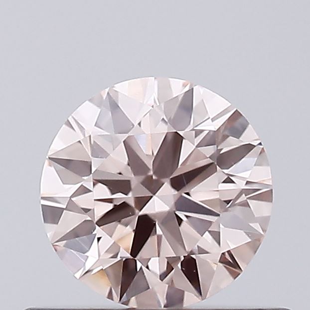Actual 0.39 carat Fancy Pink Round lab-grown diamond