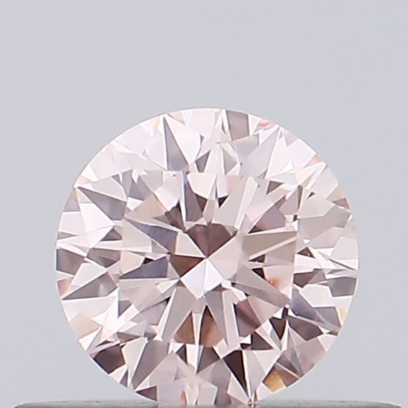 Actual 0.36 carat Intense Pink Round lab-grown diamond