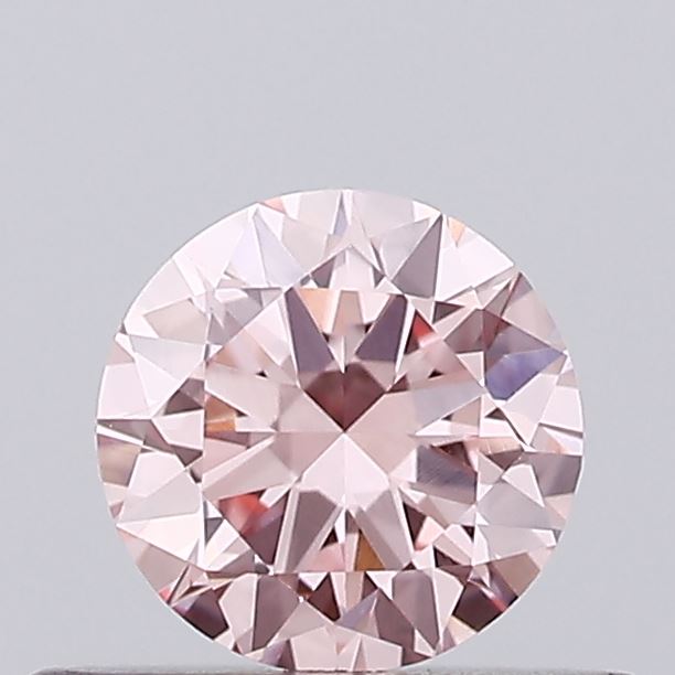 Actual 0.38 carat Vivid Pink Round lab-grown diamond