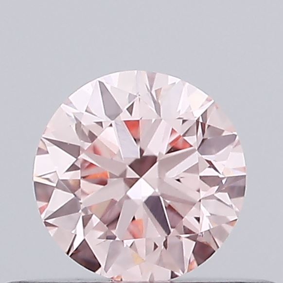 Actual 0.36 carat Intense Pink Round lab-grown diamond