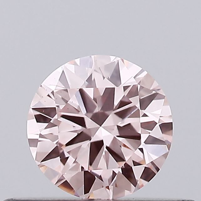 Actual 0.33 carat Intense Pink Round lab-grown diamond