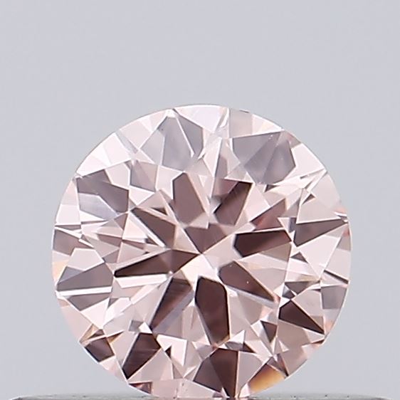 Actual 0.33 carat Fancy Intense Pink Round lab-grown diamond
