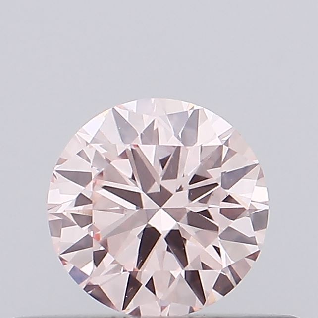 Actual 0.34 carat Intense Pink Round lab-grown diamond