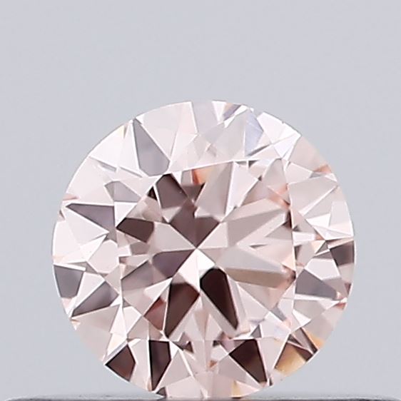 Actual 0.3 carat Fancy Intense Pink Round lab-grown diamond