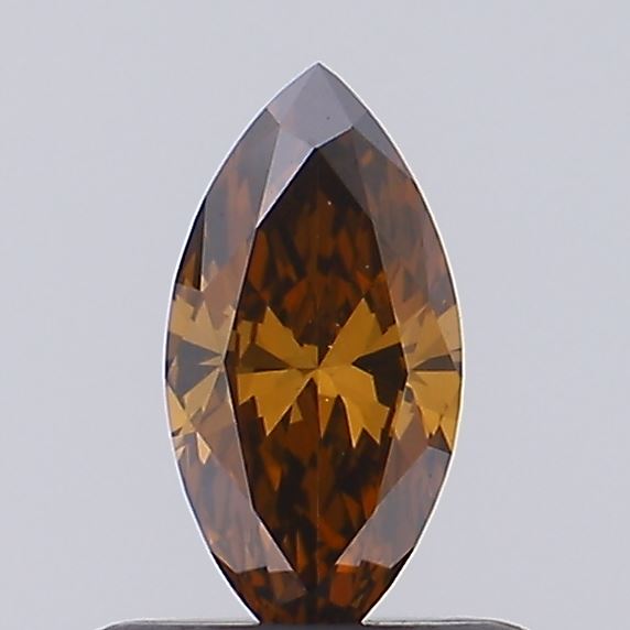 Actual 0.34 carat Fancy Brown Marquise lab-grown diamond