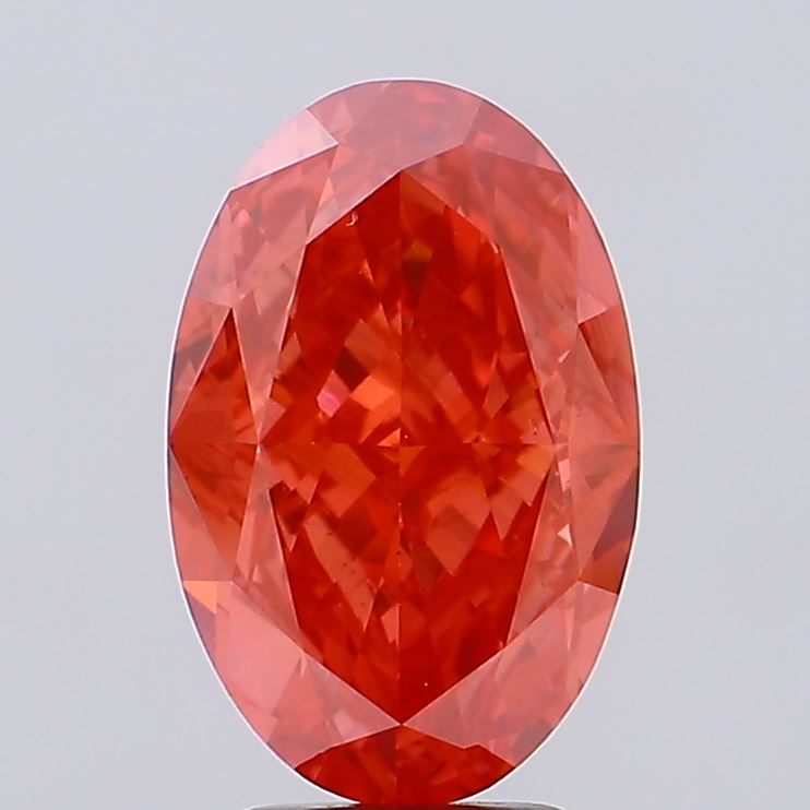 5.1ct Oval Fancy Vivid Red VS2 IGI
