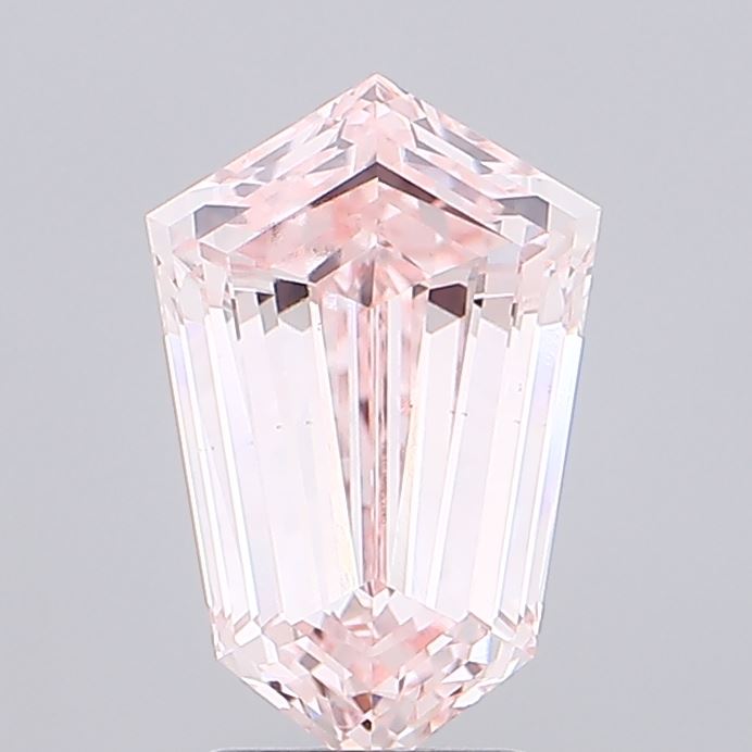 3.08 ct Shield lab grown diamond Fancy Vivid Pink VS1