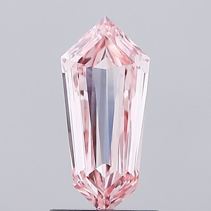 0.88 ct Shield lab grown diamond Fancy Intense Pink VVS2