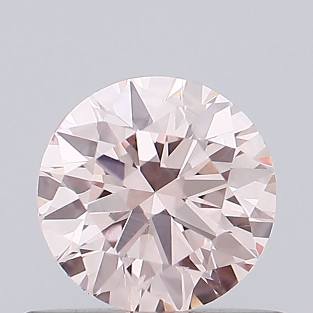 Actual 0.57 carat Pink Round lab-grown diamond