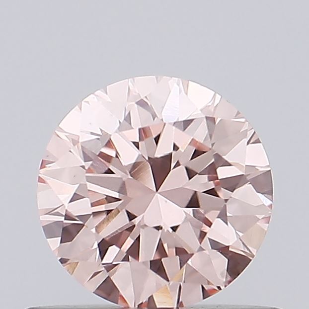 Actual 0.56 carat Pink Round lab-grown diamond