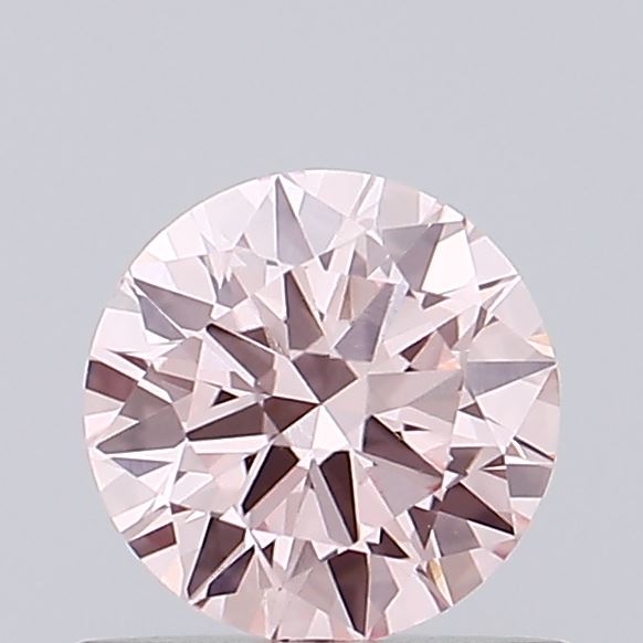 Actual 0.55 carat Intense Pink Round lab-grown diamond