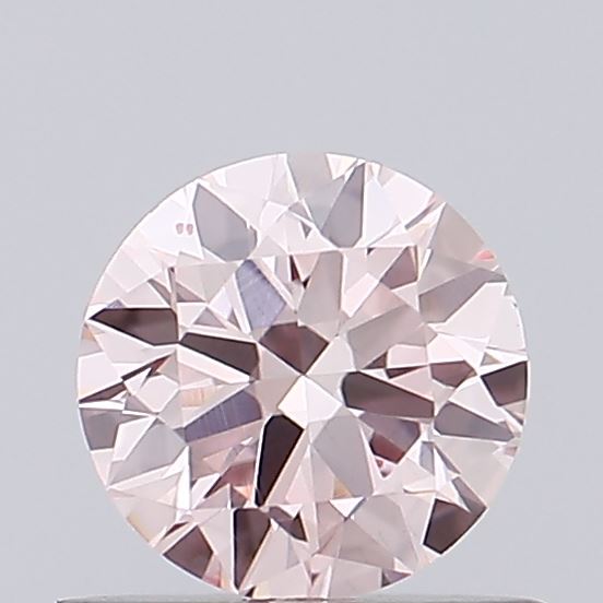 Actual 0.5 carat Fancy Intense Pink Round lab-grown diamond