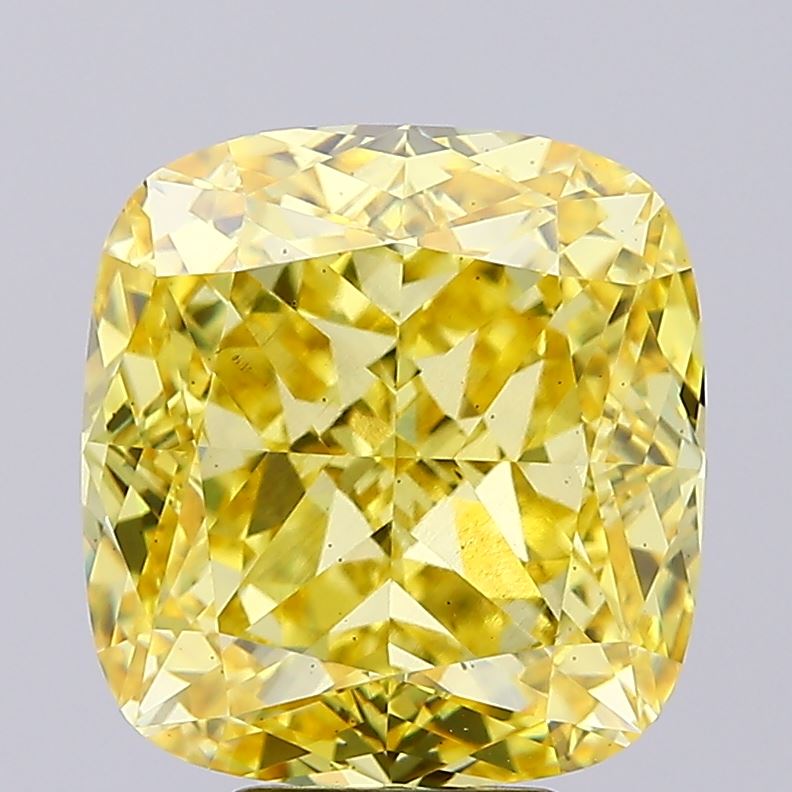 8.15ct Cushion Fancy Vivid Yellow VS2 IGI