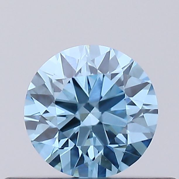 Actual 0.3 carat Vivid Blue Round lab-grown diamond