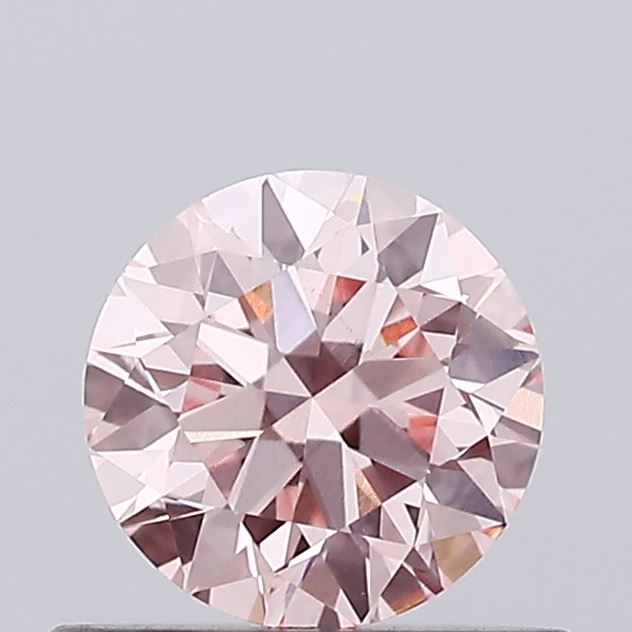 Actual 0.56 carat Intense Pink Round lab-grown diamond