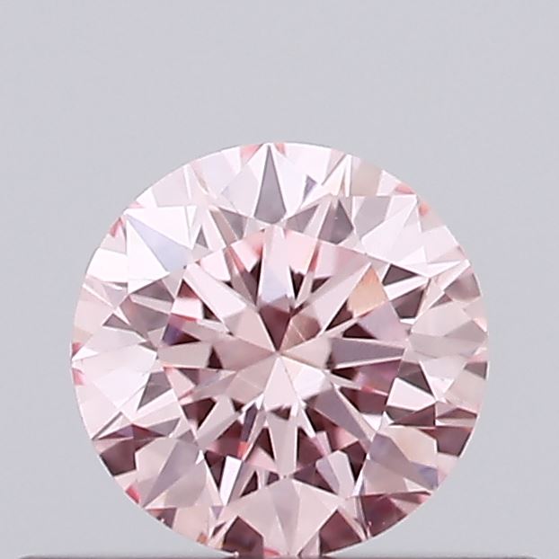 Actual 0.32 carat Intense Pink Round lab-grown diamond