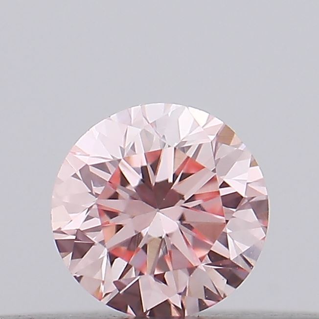 Actual 0.15 carat Intense Pink Round lab-grown diamond