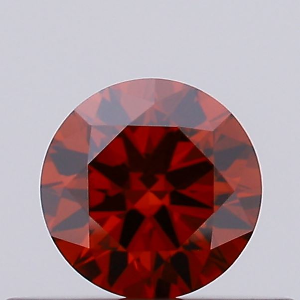 Actual 0.27 carat Deep Orange Round lab-grown diamond