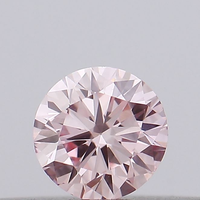 Actual 0.14 carat Intense Pink Round lab-grown diamond