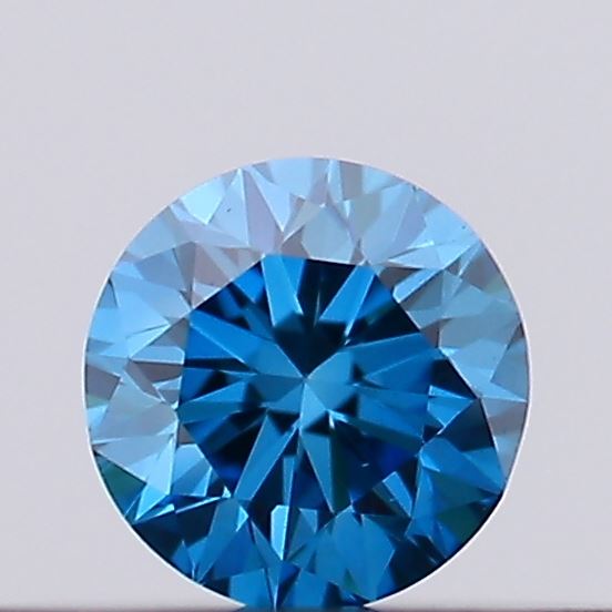 Actual 0.17 carat Vivid Blue Round lab-grown diamond