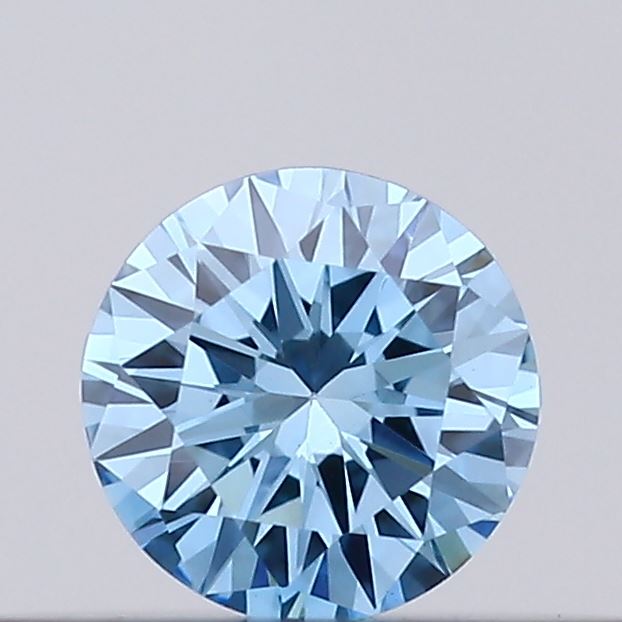 Actual 0.14 carat Vivid Blue Round lab-grown diamond