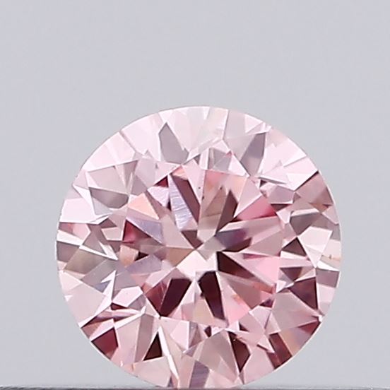 Actual 0.2 carat Intense Pink Round lab-grown diamond