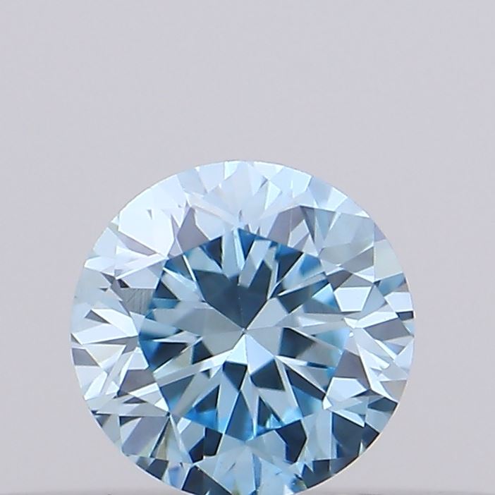 Actual 0.13 carat Vivid Blue Round lab-grown diamond
