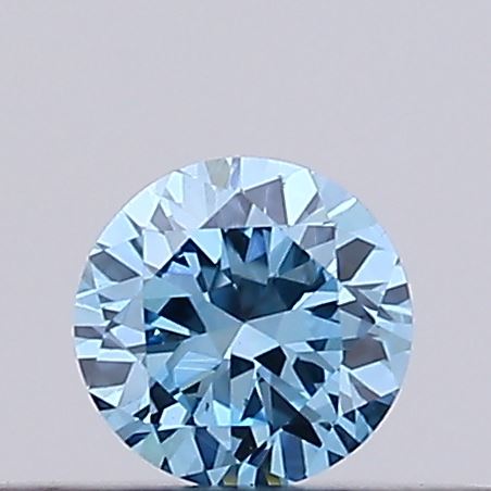 Actual 0.16 carat Vivid Blue Round lab-grown diamond
