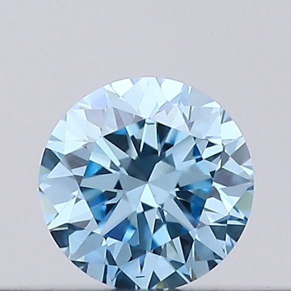 Actual 0.13 carat Vivid Blue Round lab-grown diamond