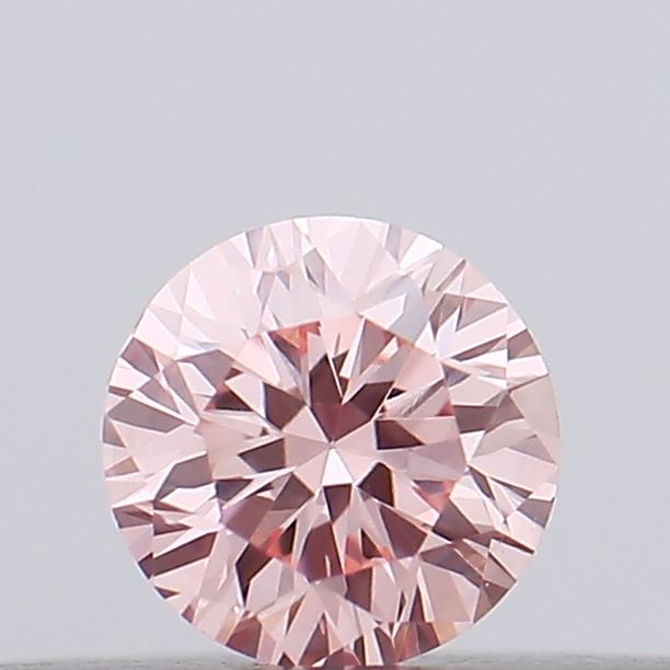 Actual 0.13 carat Intense Pink Round lab-grown diamond