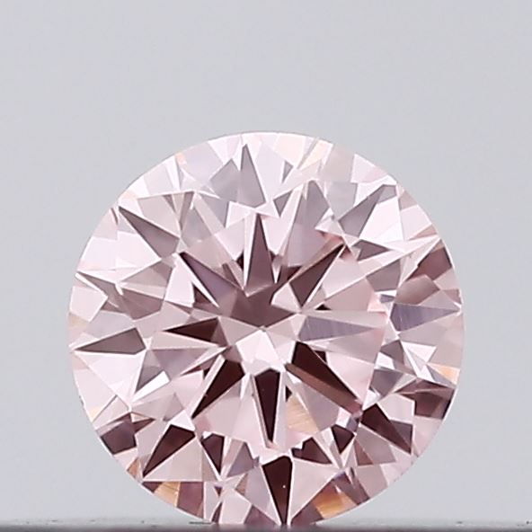 Actual 0.13 carat Intense Pink Round lab-grown diamond