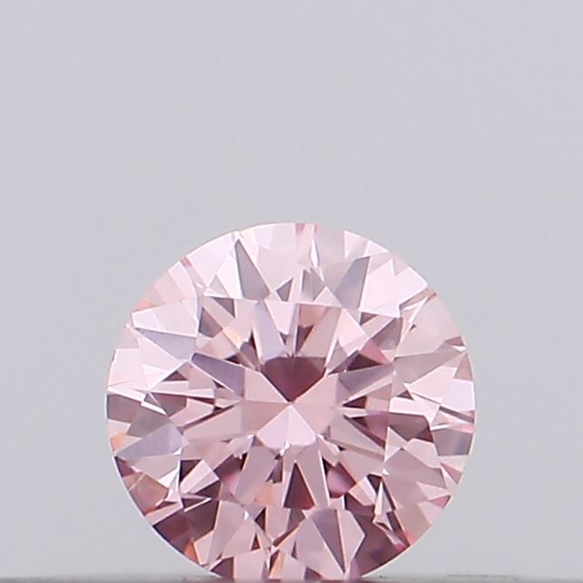 Actual 0.11 carat Intense Pink Round lab-grown diamond