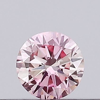 Actual 0.13 carat Fancy Pink Round lab-grown diamond