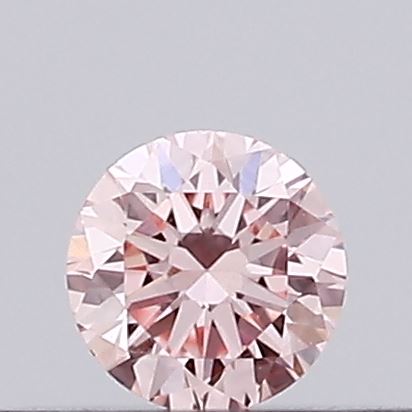 Actual 0.12 carat Intense Pink Round lab-grown diamond